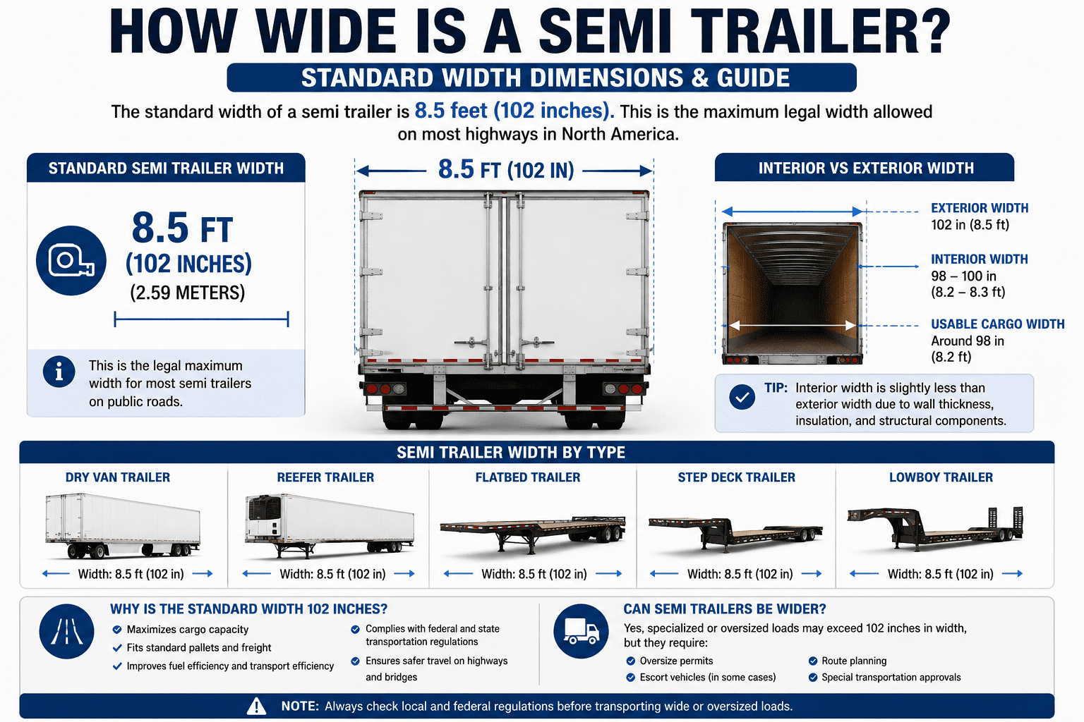 How Wide Is a Semi Trailer? Standard Width Dimensions Explained