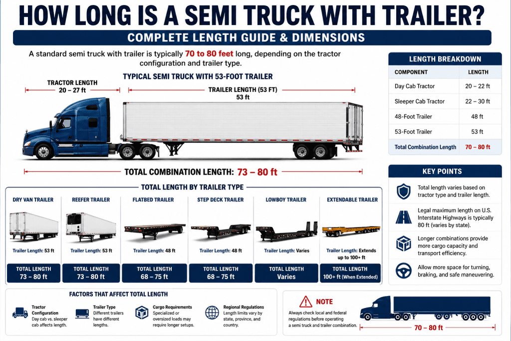 How Long Is a Semi Truck With Trailer? Complete Length Guide