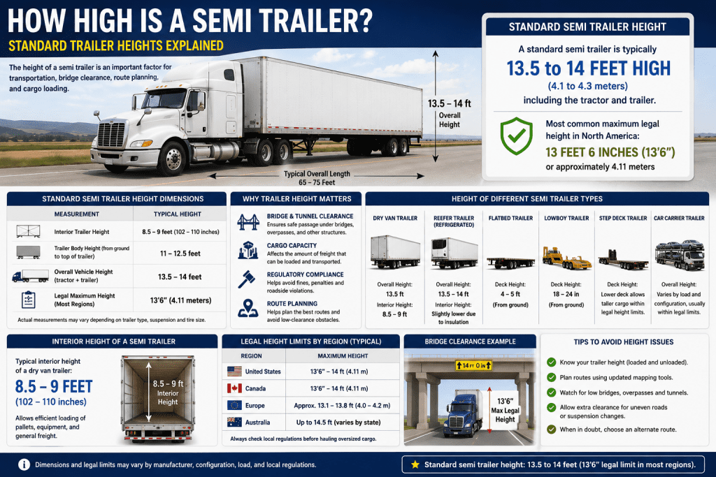 How High Is a Semi Trailer? Standard Trailer Heights Explained