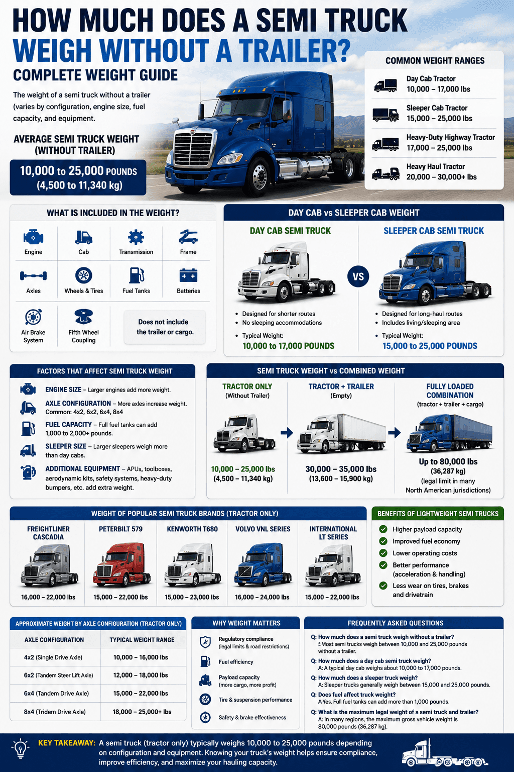 How Much Does a Semi Truck Weigh Without a Trailer? Complete Weight Guide