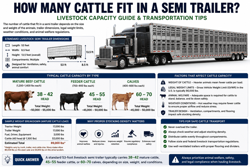 How Many Cattle Fit in a Semi Trailer? Complete Livestock Transportation Guide