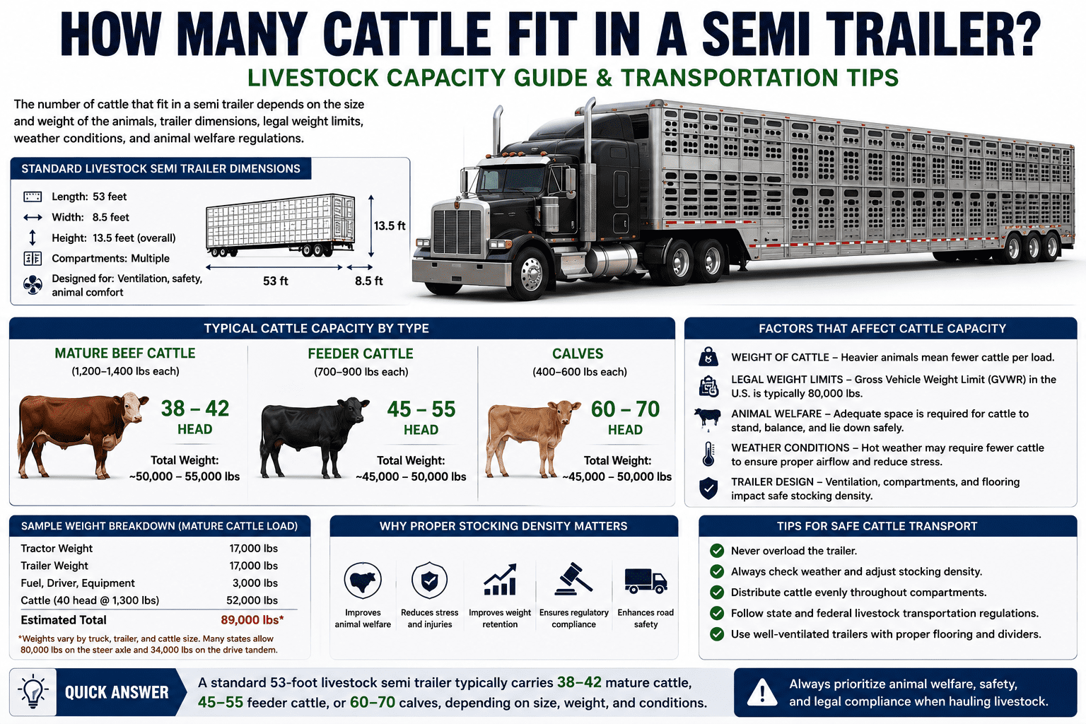 How Many Cattle Fit in a Semi Trailer? Complete Livestock Transportation Guide