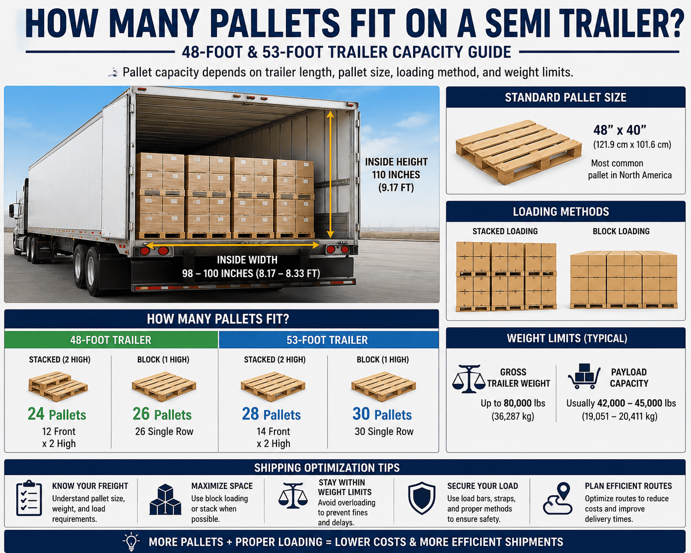 How Many Pallets Fit on a Semi Trailer?