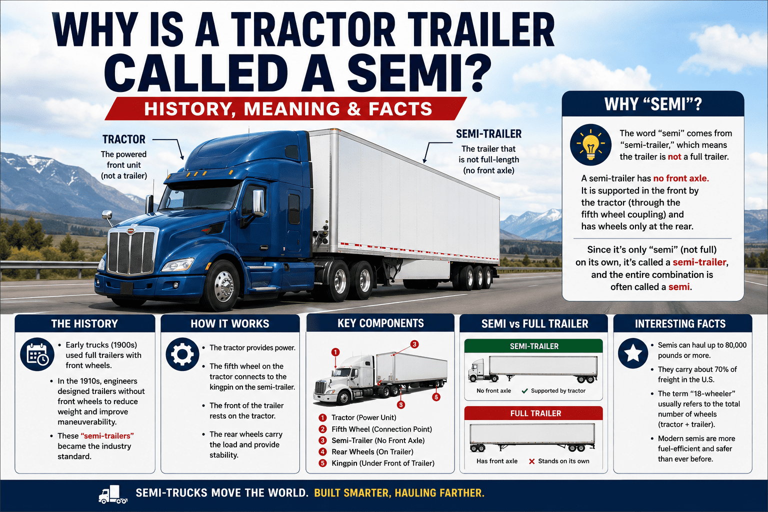 Why Is a Tractor Trailer Called a Semi?