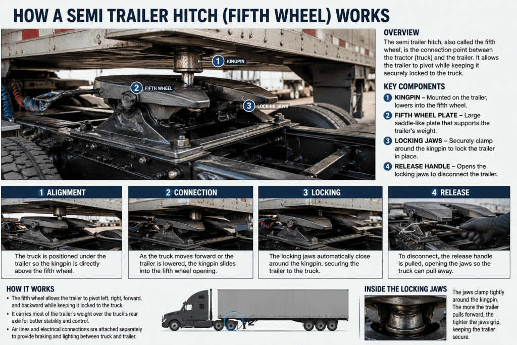 How does a semi trailer hitch work – Complete Technical Guide
