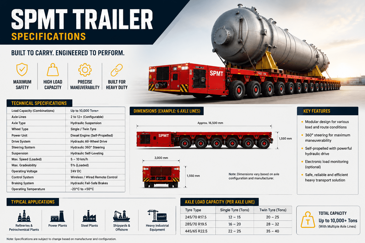 SPMT Trailer Specification: Key Features, Capacity, and Heavy Haulage Applications