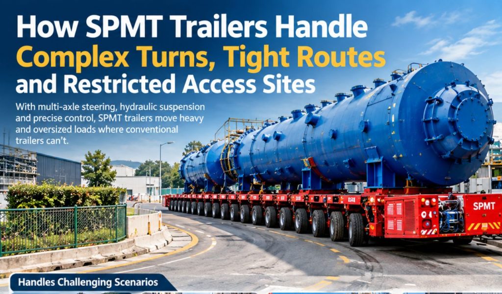 How SPMT Trailers Handle Complex Turns, Tight Routes and Restricted Access Sites